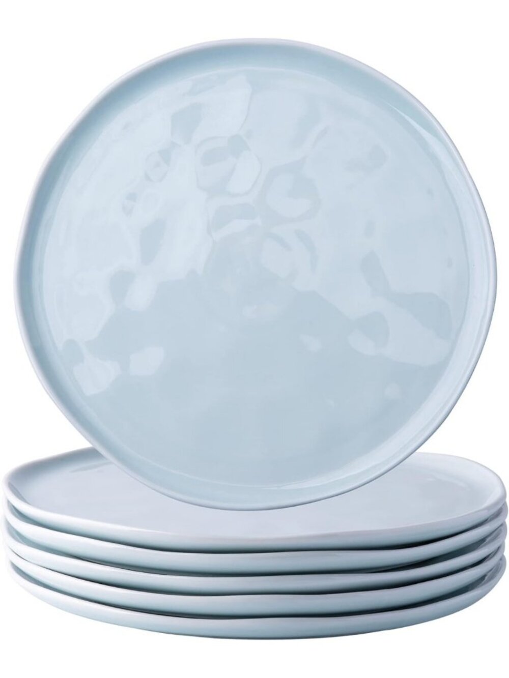 Set of 6 Ceramic Salad Plates - 8-Inch Porcelain Dinnerware for Stylish Dining